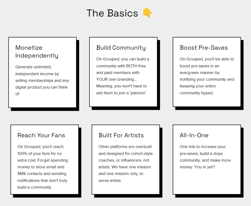 The Basics: Monetize Independently, Build Community, Boost Pre-Saves, Reach Your Fans, Built For Artists, All-In-One