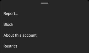 Instagram Report, Block, Restrict