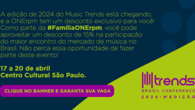 Imagem mencionando promoção de desconto junto a ONErpm na Trends Brasil Conference